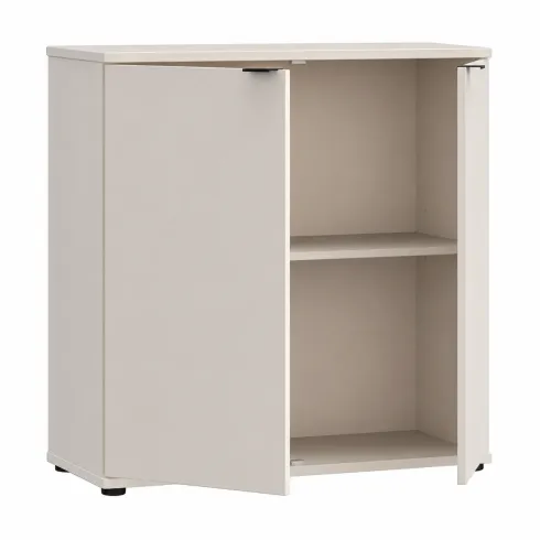Mobile per Soggiorno Multiuso 2 Ante Beige Credenza Salvaspazio