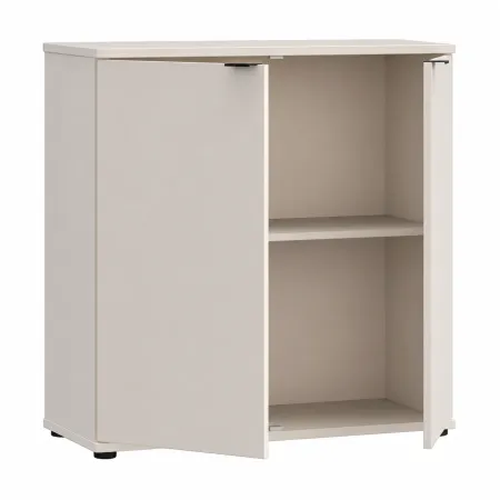 Mobile per Soggiorno Multiuso 2 Ante Beige Credenza Salvaspazio