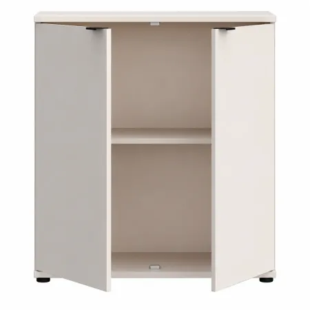 Mobile per Soggiorno Multiuso 2 Ante Beige Credenza Salvaspazio