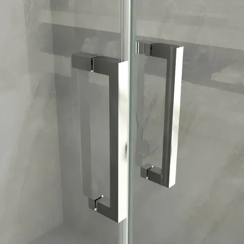 Box Doccia Angolare 2 Lati Ante Saloon Battente Parete Fissa Vetro 6 mm Opaco | BricoShop24