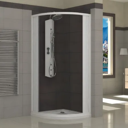 Box Doccia Semicircolare Tondo a Soffietto Angolo 70 75 80 90 in PVC Cabina | BricoShop24