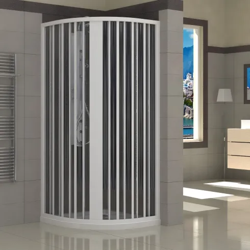 Box Doccia Semicircolare Tondo a Soffietto Angolo 70 75 80 90 in PVC Cabina | BricoShop24
