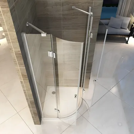 Box Doccia Tondo 80x80 90x90 8 mm 2 ante Battente Semi Circolare Vetro Cristallo