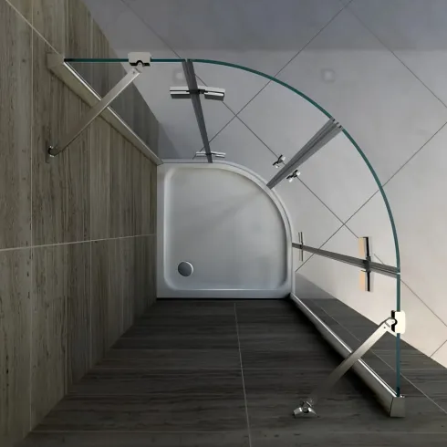 Box Doccia Tondo 80x80 90x90 8 mm 2 ante Battente Semi Circolare Vetro Cristallo