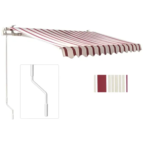 Tenda da Sole Avvolgibile Barra Quadra 250x200 cm Bordeaux Crema