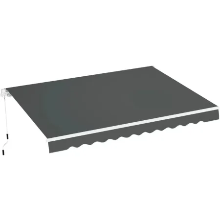 Tenda da Sole Avvolgibile a Barra Quadra 400x250 cm Antracite Esterno