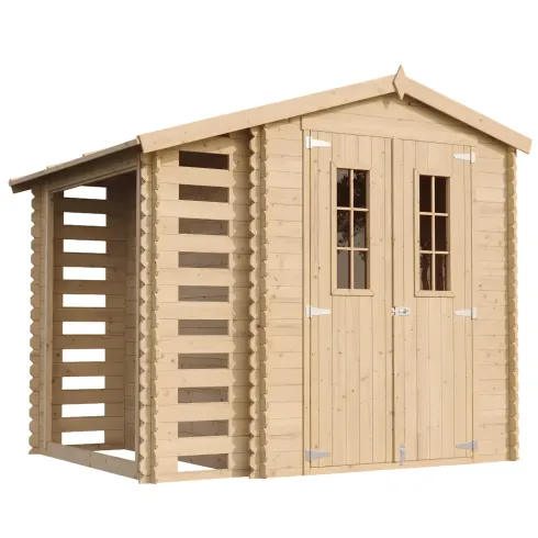 Casetta da Giardino con Legnaia in Legno 19 mm 256x200 cm Pavimento