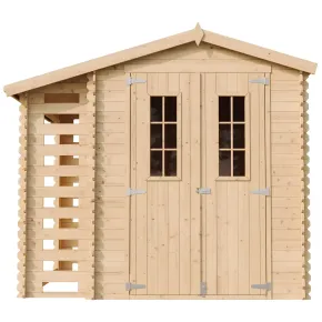 Casetta da Giardino con Legnaia in Legno 19 mm 256x200 cm Pavimento 2