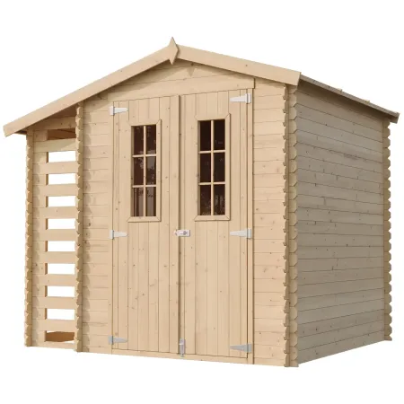 Casetta da Giardino con Legnaia in Legno 19 mm 256x200 cm Pavimento