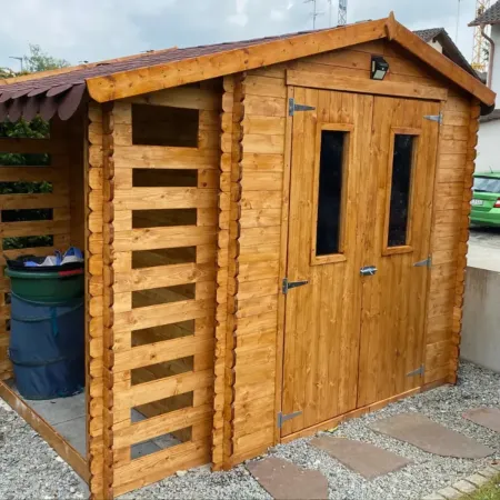 Casetta da Giardino con Legnaia in Legno 19 mm 256x200 cm Pavimento