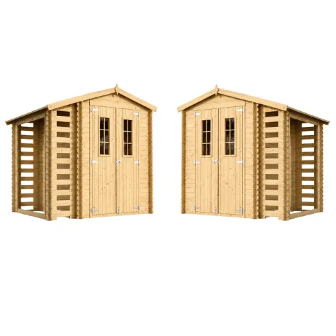 Casetta da Giardino con Legnaia in Legno 19 mm 256x200 cm Pavimento