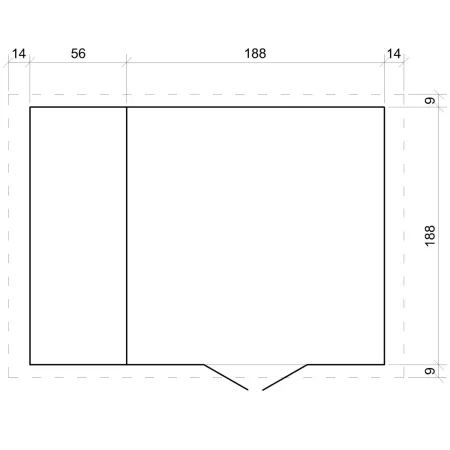 Casetta da Giardino con Legnaia in Legno 19 mm 256x200 cm Pavimento