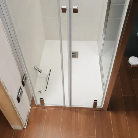 Box Doccia Angolare 2 Ante Battente Saloon Parete Fissa Vetro 6 mm in Cristallo
