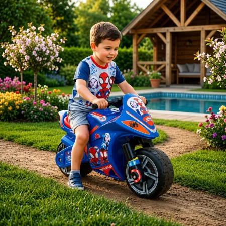 Moto Cavalcabile per Bambini Blu Spidey Marvel Equilibrio Max 50kg