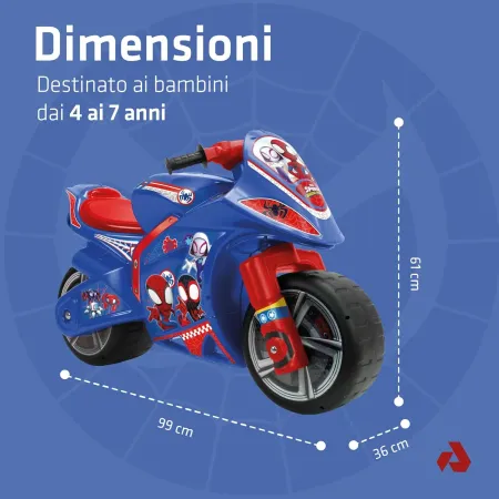 Moto Cavalcabile per Bambini Blu Spidey Marvel Equilibrio Max 50kg