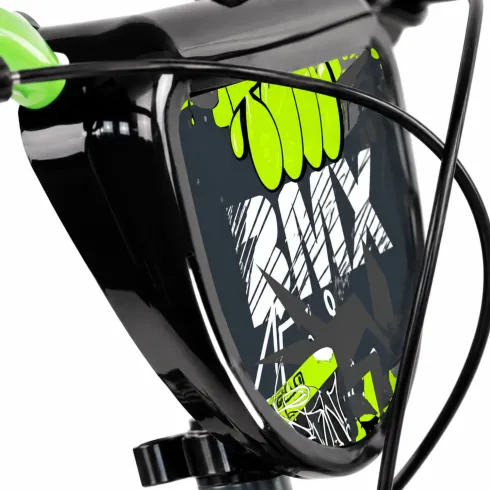 Bicicletta BMX per Bambini 14" Verde con Rotelle Removibili Borraccia