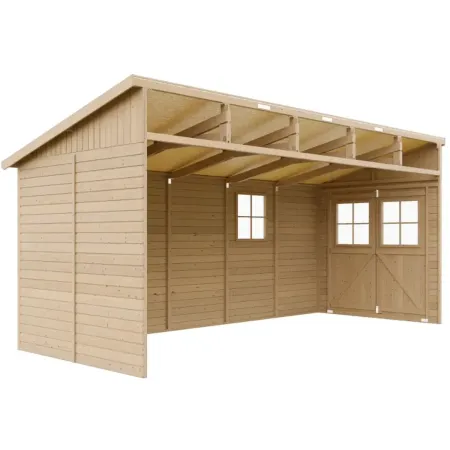 Casetta in Legno 17 mm da Giardino 2x5 Rimessa Attrezzi Addossata 10 m2