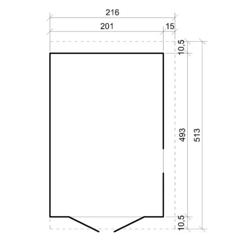 Casetta in Legno 17 mm da Giardino 2x5 Rimessa Attrezzi Addossata 10 m2