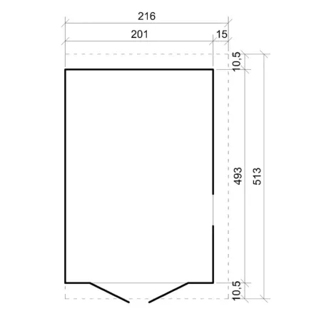 Casetta in Legno 17 mm da Giardino 2x5 Rimessa Attrezzi Addossata 10 m2