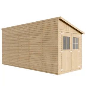 Casetta Addossata da Giardino in Legno Chiusa 2x5 m Finestre 10 m2
