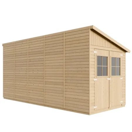 Casetta Addossata da Giardino in Legno Chiusa 2x5 m Finestre 10 m2