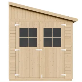Casetta Addossata da Giardino in Legno Chiusa 2x5 m Finestre 10 m2 2