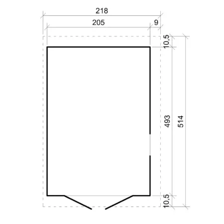 Casetta Addossata da Giardino in Legno Chiusa 2x5 m Finestre 10 m2