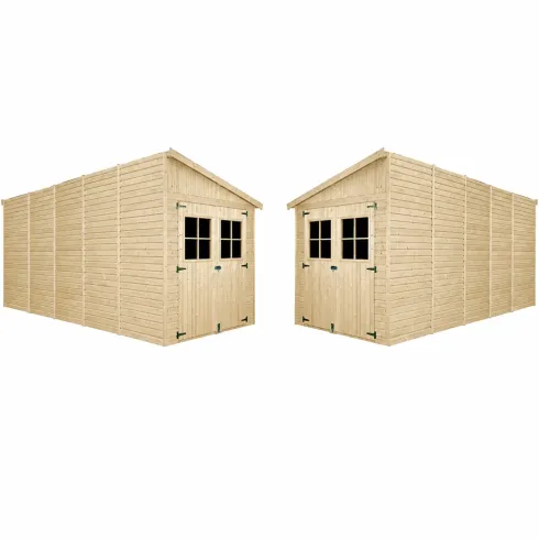 Casetta Addossata da Giardino in Legno Chiusa 2x5 m Finestre 10 m2