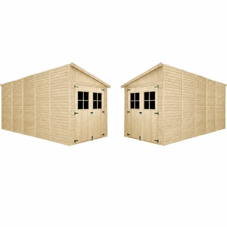 Casetta Addossata da Giardino in Legno Chiusa 2x5 m Finestre 10 m2