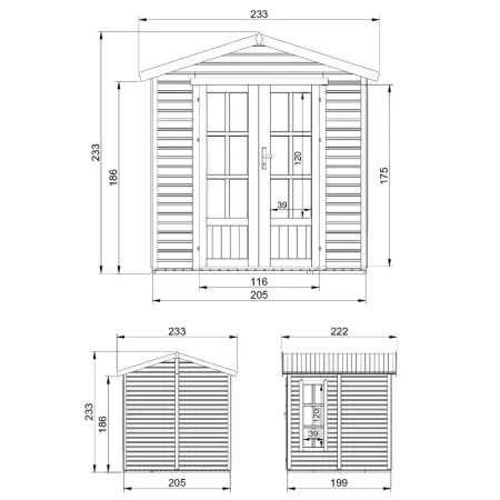 Casetta da Giardino in Legno 2x2 m 4 m2 con Pavimento e Tegole Verde