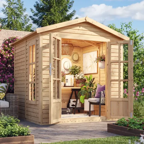 Casetta da Giardino in Legno 2x2 m 4 m2 con Pavimento e Tegole Verde