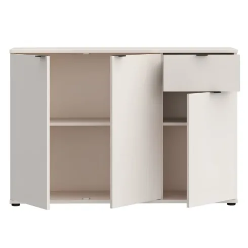 Madia 3 Ante 1 Cassetto Credenza Salvaspazio Beige Cashmere Soggiorno