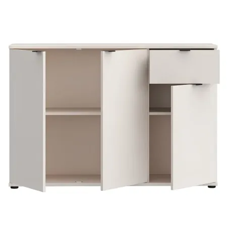Madia 3 Ante 1 Cassetto Credenza Salvaspazio Beige Cashmere Soggiorno