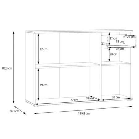 Madia 3 Ante 1 Cassetto Credenza Salvaspazio Beige Cashmere Soggiorno