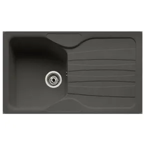 Lavello Cucina 1 Vasca con Gocciolatoio Reversibile Fragranite Grafite 2
