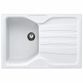 Lavello Cucina 1 Vasca con Gocciolatoio Reversibile Fragranite Bianco