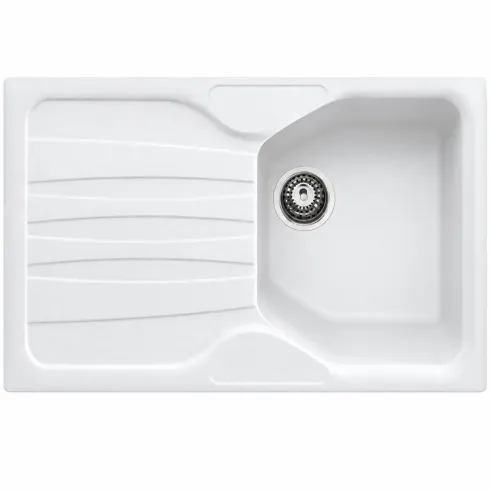 Lavello Cucina 1 Vasca con Gocciolatoio Reversibile Fragranite Bianco
