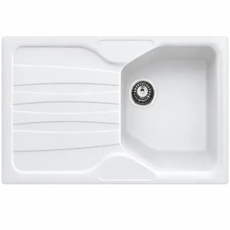 Lavello Cucina 1 Vasca con Gocciolatoio Reversibile Fragranite Bianco