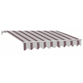 Tenda da Sole 4x3 m Rigata Bordeaux a Barra Quadra con Bracci a Catena