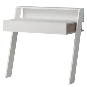 Scrivania da Parete con Cassetto Bianco Salvaspazio per Studio Ufficio