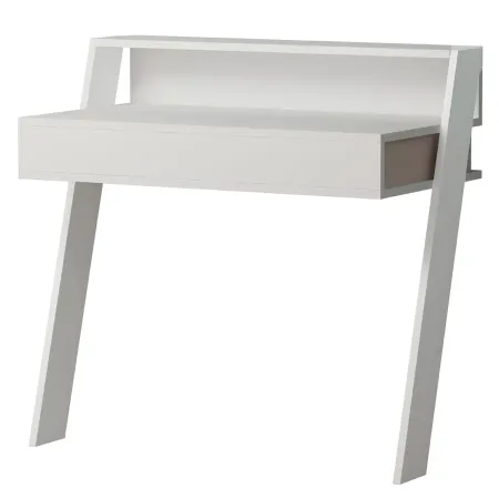 Scrivania da Parete con Cassetto Bianco Salvaspazio per Studio Ufficio