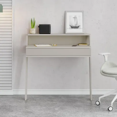 Scrivania da Parete con Cassetto Beige Cashmere Salvaspazio per Studio
