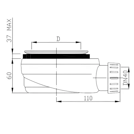 Piletta Ribassata Foro 9cm Altezza 6cm