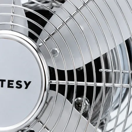 Ventilatore da Tavolo Cromato 60W 3 Velocità Inclinazione Regolabile