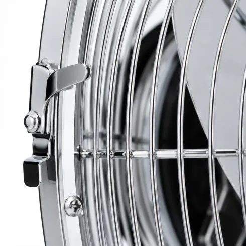 Ventilatore da Tavolo Cromato 60W 3 Velocità Inclinazione Regolabile
