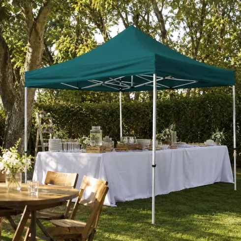 Gazebo a Fisarmonica in Alluminio 300x450 cm Verde Impermeabile Borsa