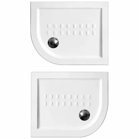 Piatto Doccia 70x90 5.5 cm Bianco Angolare in Ceramica Semicircolare Piletta 90 | BricoShop24