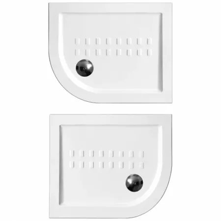 Piatto Doccia 70x90 5.5 cm Bianco Angolare in Ceramica Semicircolare Piletta 90 | BricoShop24