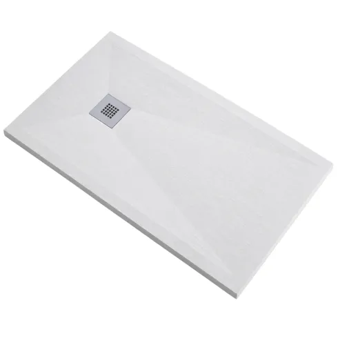 Piatto Doccia Slim Bianco 3 cm Effetto Pietra con Piletta | BricoShop24