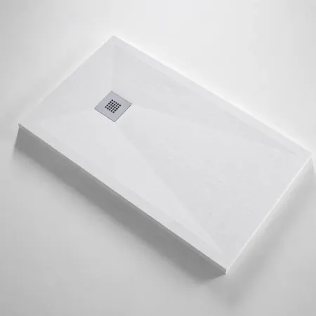 Piatto Doccia Slim Bianco 3 cm Effetto Pietra con Piletta | BricoShop24